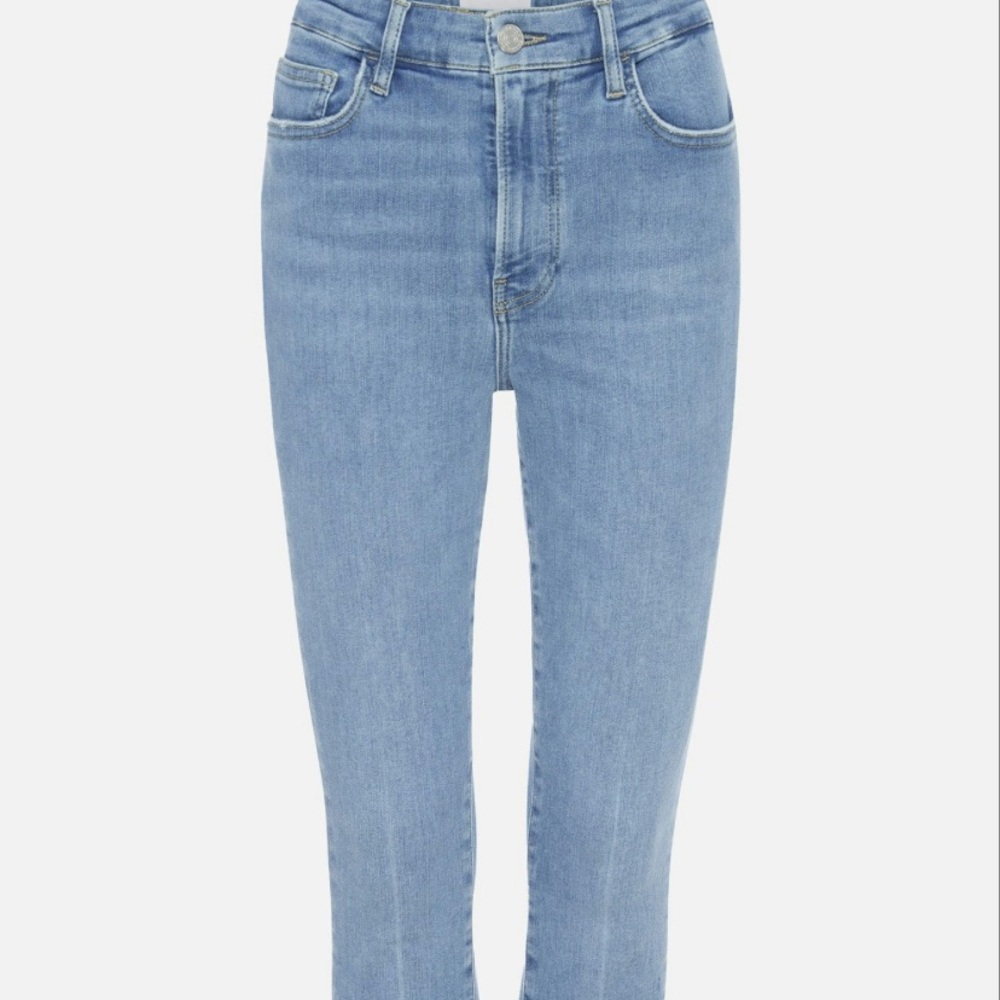 Frame Denim Faded Blue Skinny Crop Jeans